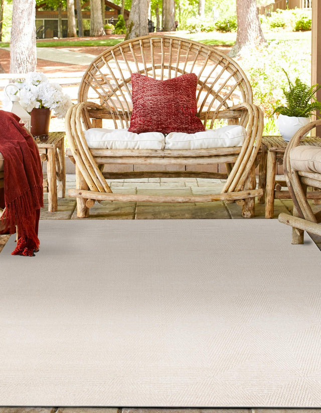 Beige 10' x 10' Sabrina Soto Outdoor Square Area Rug Weather Resistant for Patio, Deck, Terrace, Balcony, Porch Durable Carpet for Exterior Home Design for Sale at Rug Engine