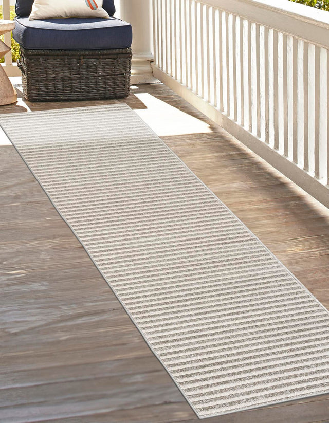 Gray 2' 7 x 10' Sabrina Soto Outdoor Runner Area Rug Weather Resistant for Patio, Deck, Terrace, Balcony, Porch Durable Carpet for Exterior Home Design for Sale at Rug Engine