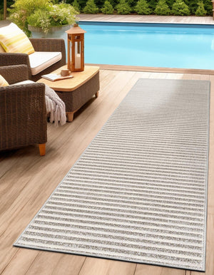 Gray 2' 7 x 12' Sabrina Soto Outdoor Runner Area Rug Weather Resistant for Patio, Deck, Terrace, Balcony, Porch Durable Carpet for Exterior Home Design for Sale at Rug Engine