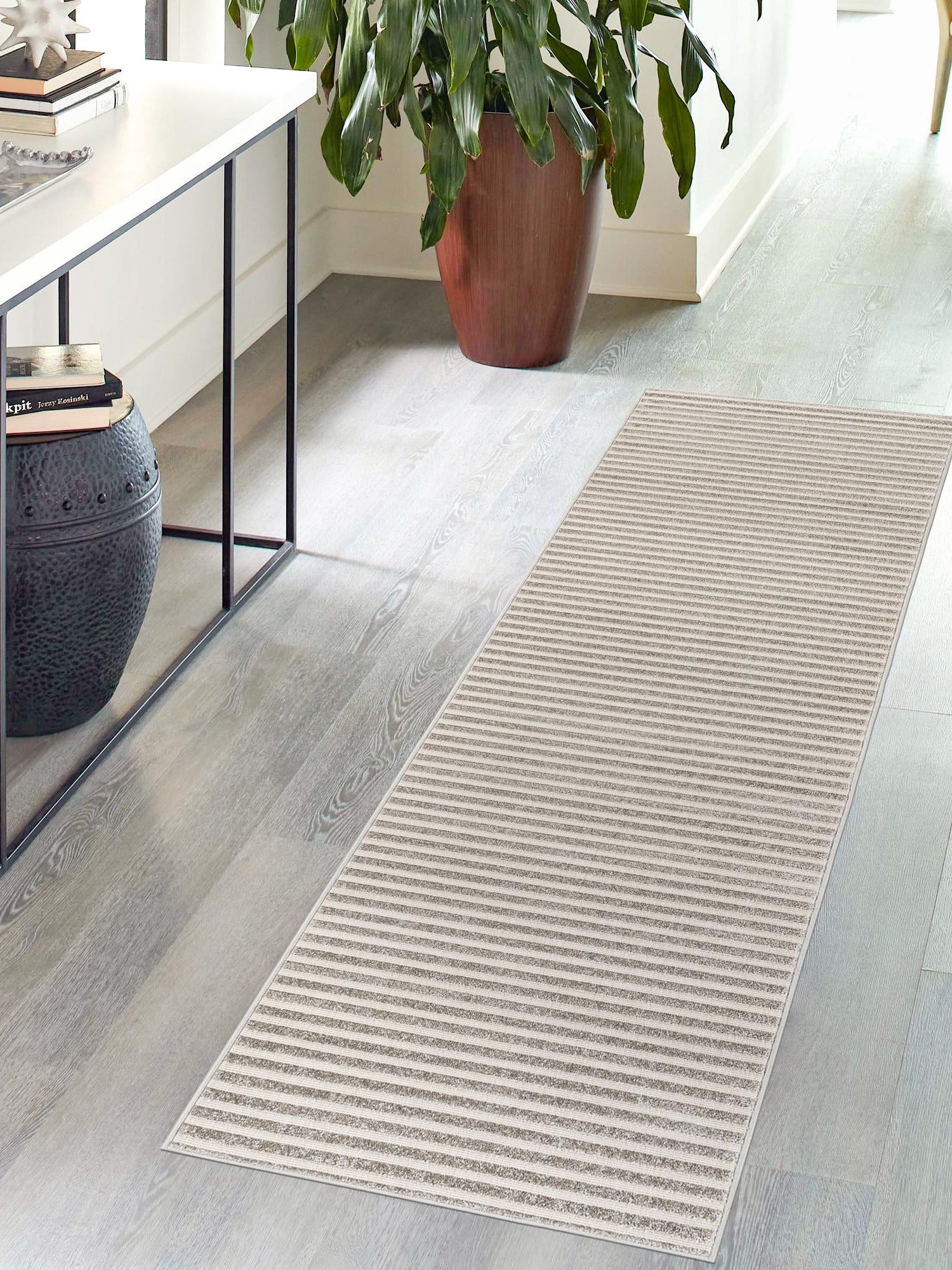 Gray 2' x 8' Sabrina Soto Outdoor Runner Area Rug Weather Resistant for Patio, Deck, Terrace, Balcony, Porch Durable Carpet for Exterior Home Design for Sale at Rug Engine