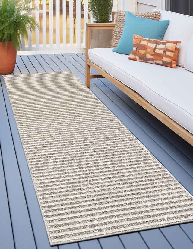 Gray 2' 7 x 10' Sabrina Soto Outdoor Runner Area Rug Weather Resistant for Patio, Deck, Terrace, Balcony, Porch Durable Carpet for Exterior Home Design for Sale at Rug Engine