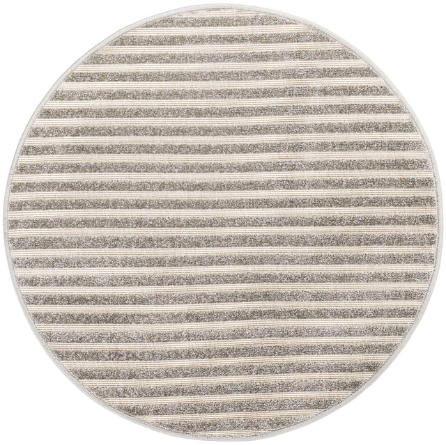 Gray 3' 1 x 3' 1 Sabrina Soto Outdoor Round Area Rug Weather Resistant for Patio, Deck, Terrace, Balcony, Porch Durable Carpet for Exterior Home Design for Sale at Rug Engine