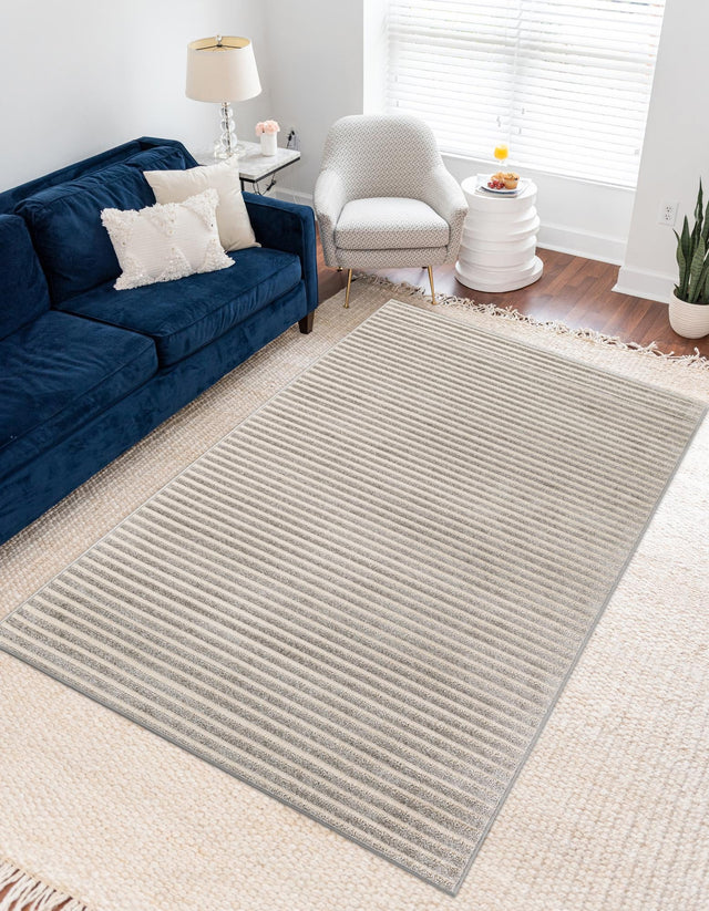 Gray 4' 1 x 6' 1 Sabrina Soto Outdoor Rectangle Area Rug Weather Resistant for Patio, Deck, Terrace, Balcony, Porch Durable Carpet for Exterior Home Design for Sale at Rug Engine