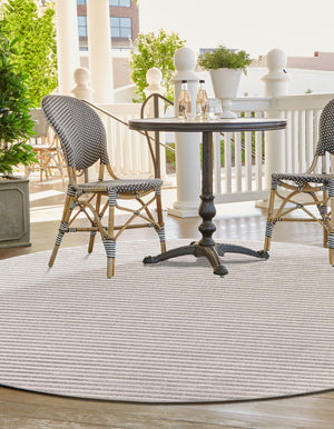 Gray 3' 1 x 3' 1 Sabrina Soto Outdoor Round Area Rug Weather Resistant for Patio, Deck, Terrace, Balcony, Porch Durable Carpet for Exterior Home Design for Sale at Rug Engine