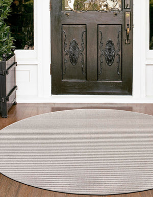 Gray 3' 1 x 3' 1 Sabrina Soto Outdoor Round Area Rug Weather Resistant for Patio, Deck, Terrace, Balcony, Porch Durable Carpet for Exterior Home Design for Sale at Rug Engine