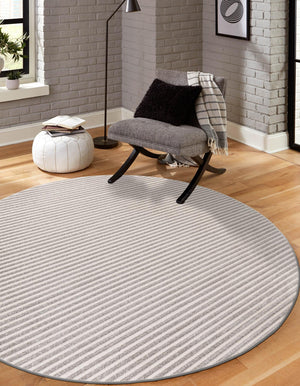 Gray 10' x 10' Sabrina Soto Outdoor Round Area Rug Weather Resistant for Patio, Deck, Terrace, Balcony, Porch Durable Carpet for Exterior Home Design for Sale at Rug Engine