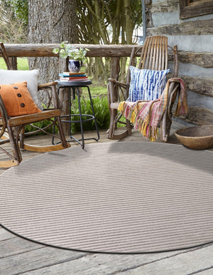 Gray 3' 1 x 3' 1 Sabrina Soto Outdoor Round Area Rug Weather Resistant for Patio, Deck, Terrace, Balcony, Porch Durable Carpet for Exterior Home Design for Sale at Rug Engine