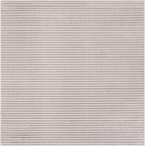 Gray 7' 10 x 7' 10 Sabrina Soto Outdoor Square Area Rug Weather Resistant for Patio, Deck, Terrace, Balcony, Porch Durable Carpet for Exterior Home Design for Sale at Rug Engine