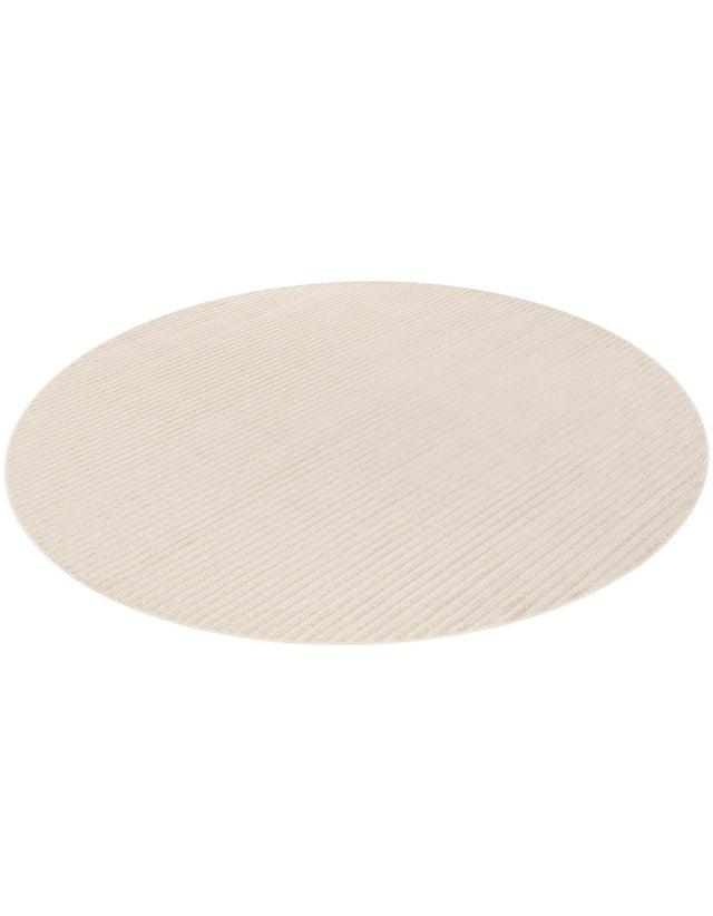 Beige and Ivory 10' x 10' Sabrina Soto Outdoor Round Area Rug Weather Resistant for Patio, Deck, Terrace, Balcony, Porch Durable Carpet for Exterior Home Design for Sale at Rug Engine