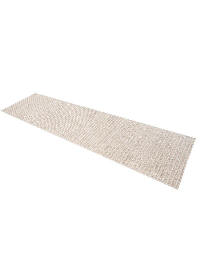 Beige and Ivory 2' 7 x 10' Sabrina Soto Outdoor Runner Area Rug Weather Resistant for Patio, Deck, Terrace, Balcony, Porch Durable Carpet for Exterior Home Design for Sale at Rug Engine