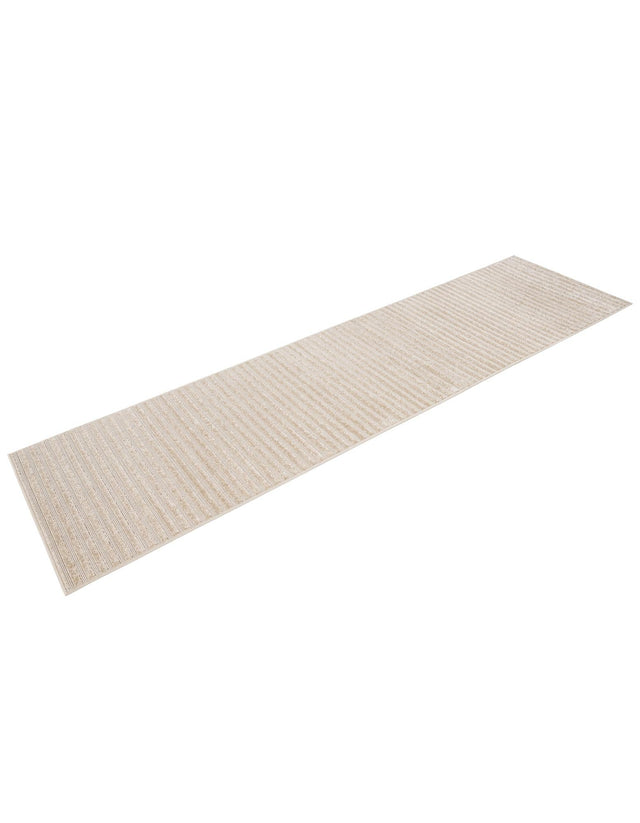Beige and Ivory 2' 7 x 10' Sabrina Soto Outdoor Runner Area Rug Weather Resistant for Patio, Deck, Terrace, Balcony, Porch Durable Carpet for Exterior Home Design for Sale at Rug Engine