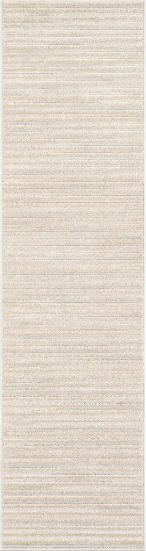 Beige and Ivory 2' 7 x 10' Sabrina Soto Outdoor Runner Area Rug Weather Resistant for Patio, Deck, Terrace, Balcony, Porch Durable Carpet for Exterior Home Design for Sale at Rug Engine