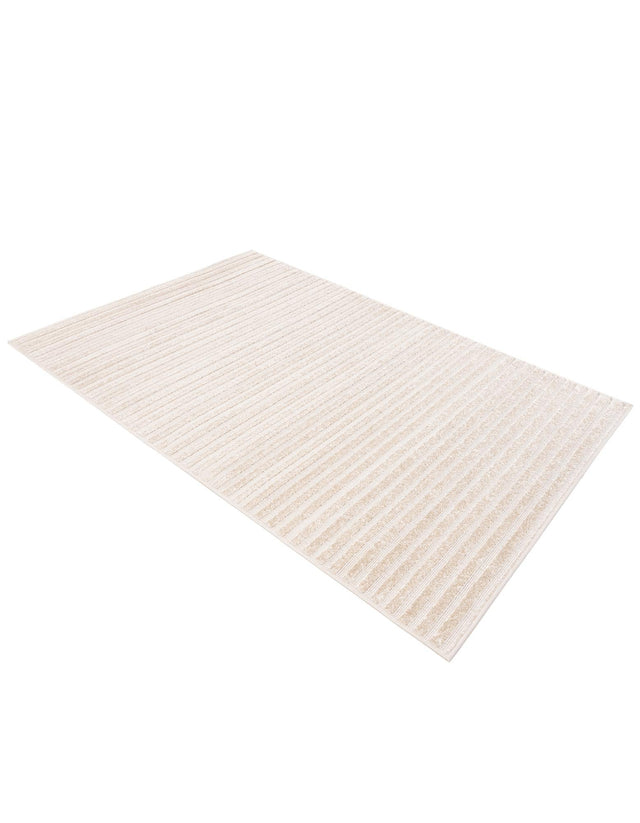 Beige and Ivory 4' 1 x 6' 1 Sabrina Soto Outdoor Rectangle Area Rug Weather Resistant for Patio, Deck, Terrace, Balcony, Porch Durable Carpet for Exterior Home Design for Sale at Rug Engine