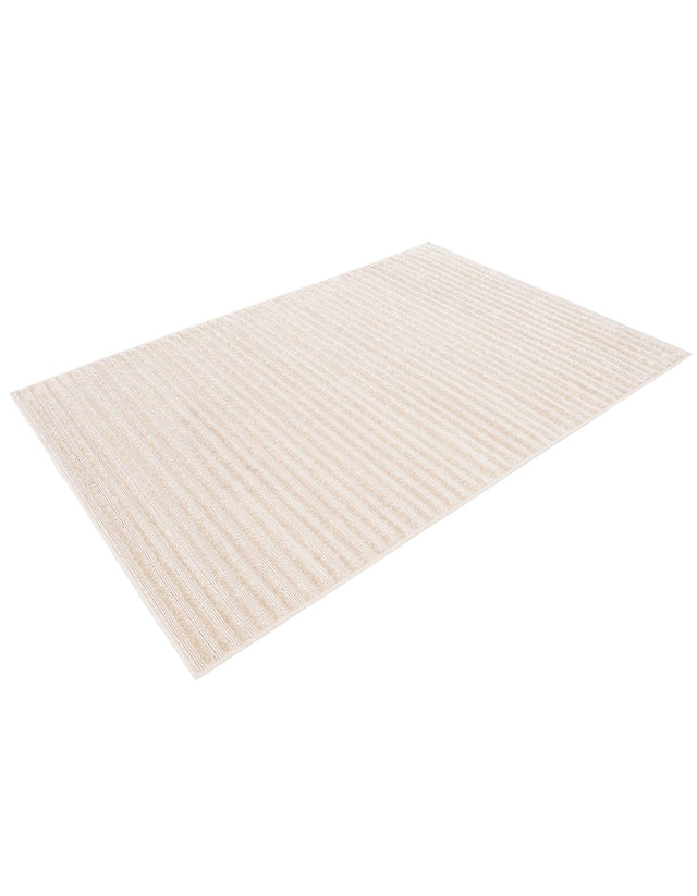 Beige and Ivory 4' 1 x 6' 1 Sabrina Soto Outdoor Rectangle Area Rug Weather Resistant for Patio, Deck, Terrace, Balcony, Porch Durable Carpet for Exterior Home Design for Sale at Rug Engine