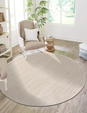 Beige and Ivory 5' 1 x 5' 1 Sabrina Soto Outdoor Round Area Rug Weather Resistant for Patio, Deck, Terrace, Balcony, Porch Durable Carpet for Exterior Home Design for Sale at Rug Engine