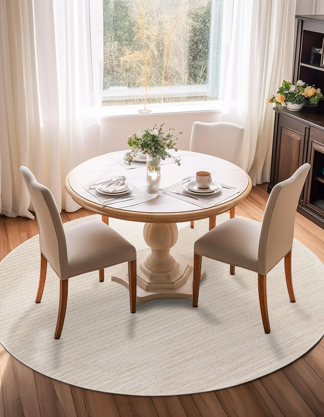 Beige and Ivory 10' x 10' Sabrina Soto Outdoor Round Area Rug Weather Resistant for Patio, Deck, Terrace, Balcony, Porch Durable Carpet for Exterior Home Design for Sale at Rug Engine