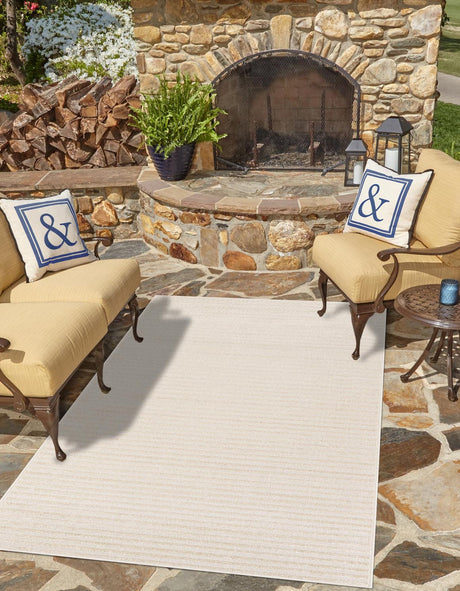 Beige and Ivory 10' x 14' 1 Sabrina Soto Outdoor Rectangle Rug