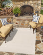 Beige and Ivory 10' x 14' 1 Sabrina Soto Outdoor Rectangle Rug