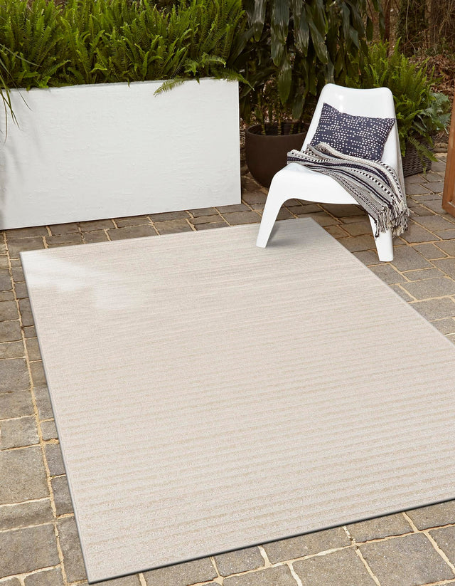 Beige and Ivory 9' x 12' Sabrina Soto Outdoor Rectangle Area Rug Weather Resistant for Patio, Deck, Terrace, Balcony, Porch Durable Carpet for Exterior Home Design for Sale at Rug Engine