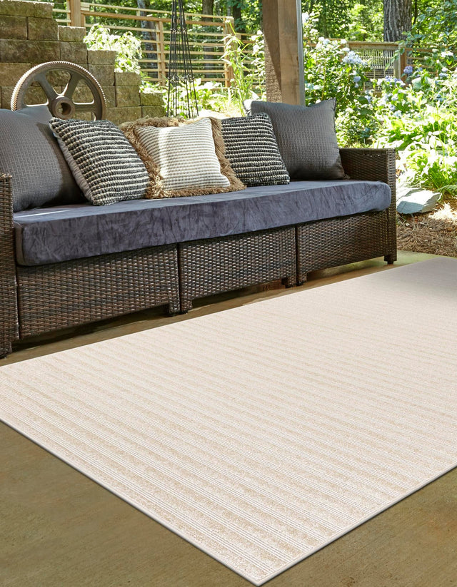 Beige and Ivory 10' x 14' 1 Sabrina Soto Outdoor Rectangle Rug