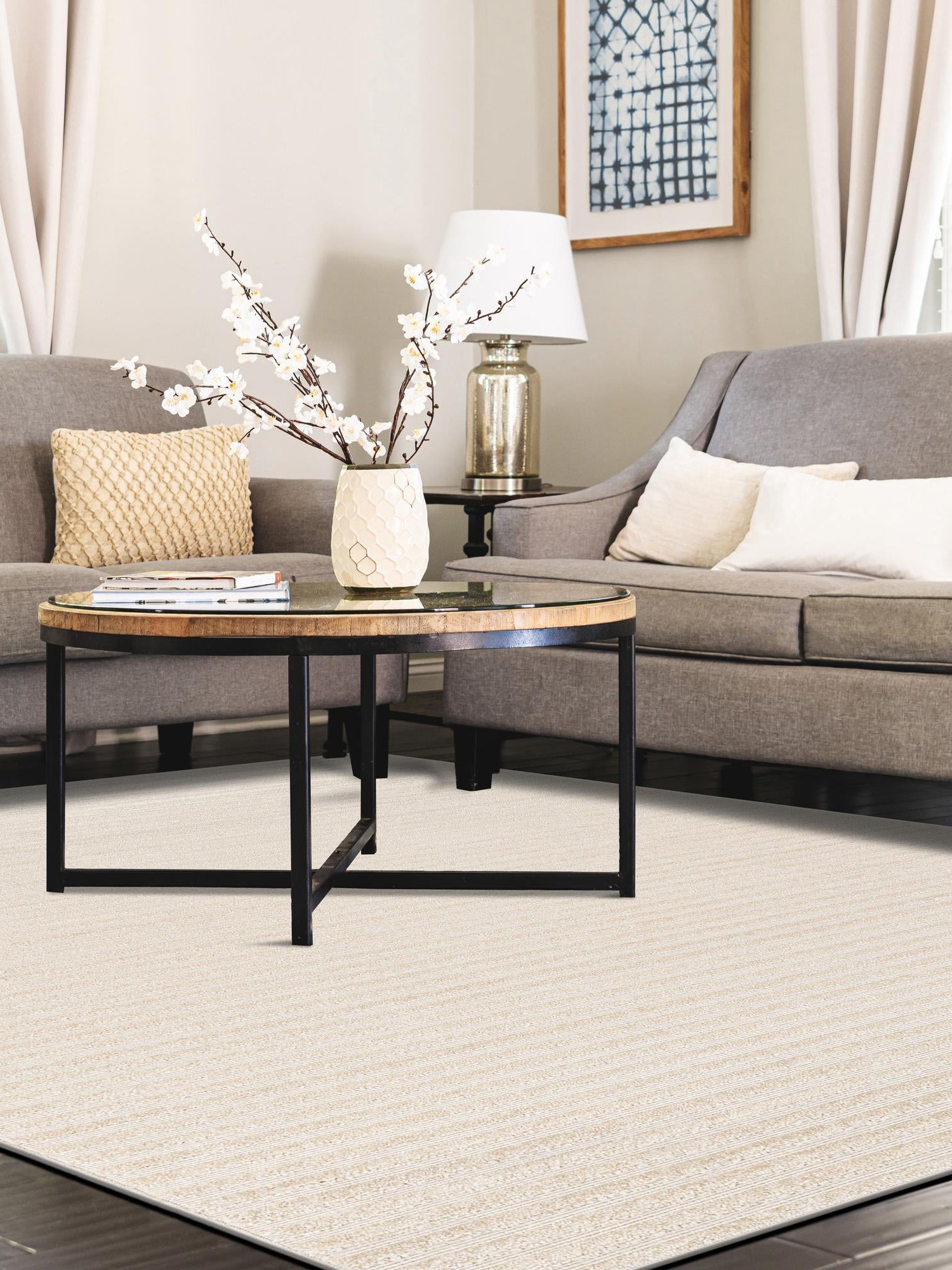 Beige and Ivory 10' x 14' 1 Sabrina Soto Outdoor Rectangle Area Rug Weather Resistant for Patio, Deck, Terrace, Balcony, Porch Durable Carpet for Exterior Home Design for Sale at Rug Engine