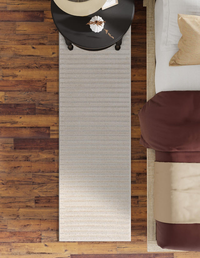 Beige and Ivory 2' 7 x 10' Sabrina Soto Outdoor Runner Area Rug Weather Resistant for Patio, Deck, Terrace, Balcony, Porch Durable Carpet for Exterior Home Design for Sale at Rug Engine