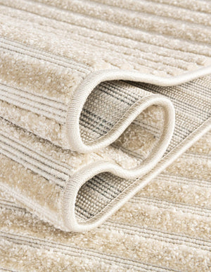 Beige and Ivory 2' 7 x 10' Sabrina Soto Outdoor Runner Area Rug Weather Resistant for Patio, Deck, Terrace, Balcony, Porch Durable Carpet for Exterior Home Design for Sale at Rug Engine