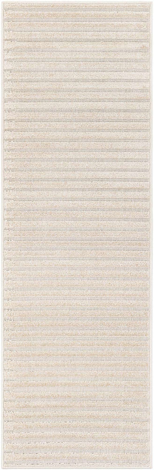 Beige and Ivory 2' x 6' 1 Sabrina Soto Outdoor Runner Area Rug Weather Resistant for Patio, Deck, Terrace, Balcony, Porch Durable Carpet for Exterior Home Design for Sale at Rug Engine