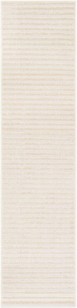 Beige and Ivory 2' x 8' Sabrina Soto Outdoor Runner Area Rug Weather Resistant for Patio, Deck, Terrace, Balcony, Porch Durable Carpet for Exterior Home Design for Sale at Rug Engine