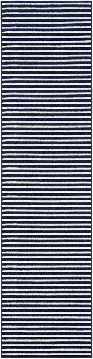 Navy Blue 2' 7 x 10' Sabrina Soto Outdoor Runner Area Rug Weather Resistant for Patio, Deck, Terrace, Balcony, Porch Durable Carpet for Exterior Home Design for Sale at Rug Engine