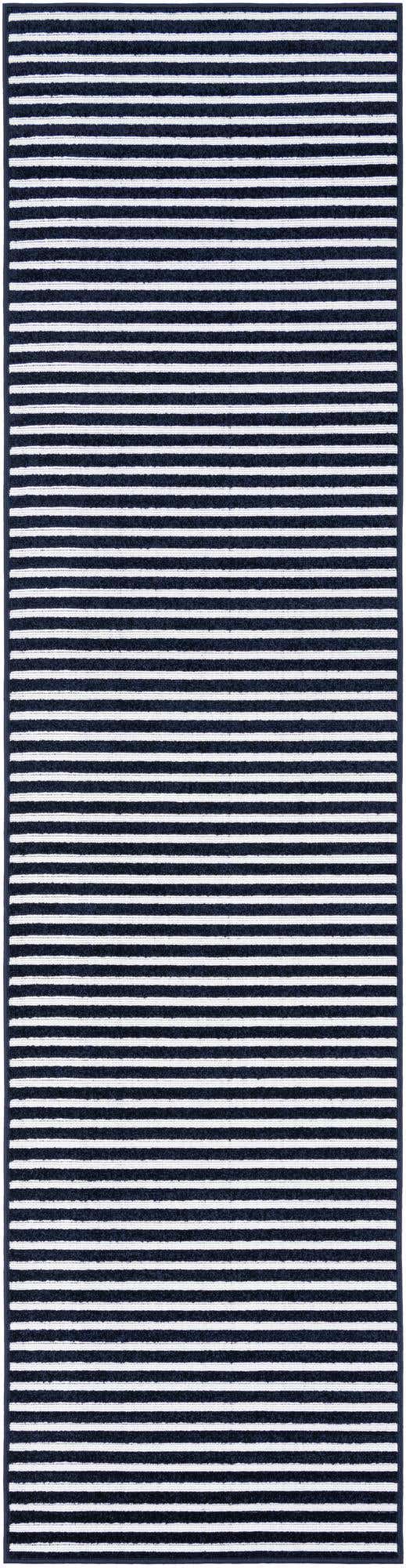Navy Blue 2' 7 x 10' Sabrina Soto Outdoor Runner Area Rug Weather Resistant for Patio, Deck, Terrace, Balcony, Porch Durable Carpet for Exterior Home Design for Sale at Rug Engine