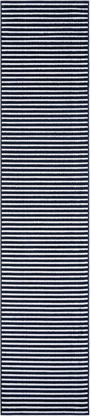 Navy Blue 2' 7 x 12' Sabrina Soto Outdoor Runner Area Rug Weather Resistant for Patio, Deck, Terrace, Balcony, Porch Durable Carpet for Exterior Home Design for Sale at Rug Engine