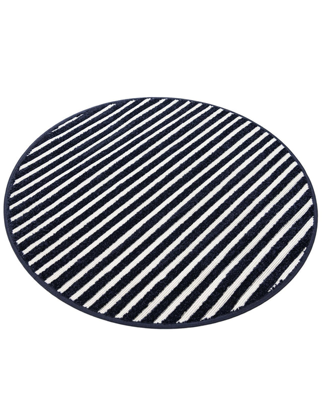 Navy Blue 3' 1 x 3' 1 Sabrina Soto Outdoor Round Area Rug Weather Resistant for Patio, Deck, Terrace, Balcony, Porch Durable Carpet for Exterior Home Design for Sale at Rug Engine