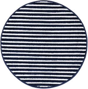 Navy Blue 3' 1 x 3' 1 Sabrina Soto Outdoor Round Area Rug Weather Resistant for Patio, Deck, Terrace, Balcony, Porch Durable Carpet for Exterior Home Design for Sale at Rug Engine
