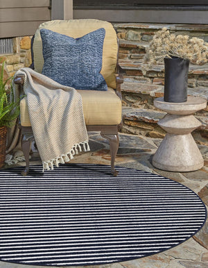 Navy Blue 7' 10 x 7' 10 Sabrina Soto Outdoor Round Area Rug Weather Resistant for Patio, Deck, Terrace, Balcony, Porch Durable Carpet for Exterior Home Design for Sale at Rug Engine