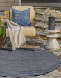 Navy Blue 7' 10 x 7' 10 Sabrina Soto Outdoor Round Area Rug Weather Resistant for Patio, Deck, Terrace, Balcony, Porch Durable Carpet for Exterior Home Design for Sale at Rug Engine