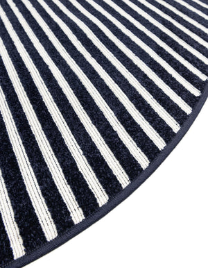Navy Blue 3' 1 x 3' 1 Sabrina Soto Outdoor Round Area Rug Weather Resistant for Patio, Deck, Terrace, Balcony, Porch Durable Carpet for Exterior Home Design for Sale at Rug Engine