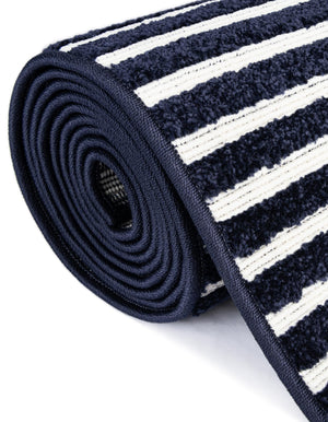 Navy Blue 3' 1 x 3' 1 Sabrina Soto Outdoor Round Area Rug Weather Resistant for Patio, Deck, Terrace, Balcony, Porch Durable Carpet for Exterior Home Design for Sale at Rug Engine