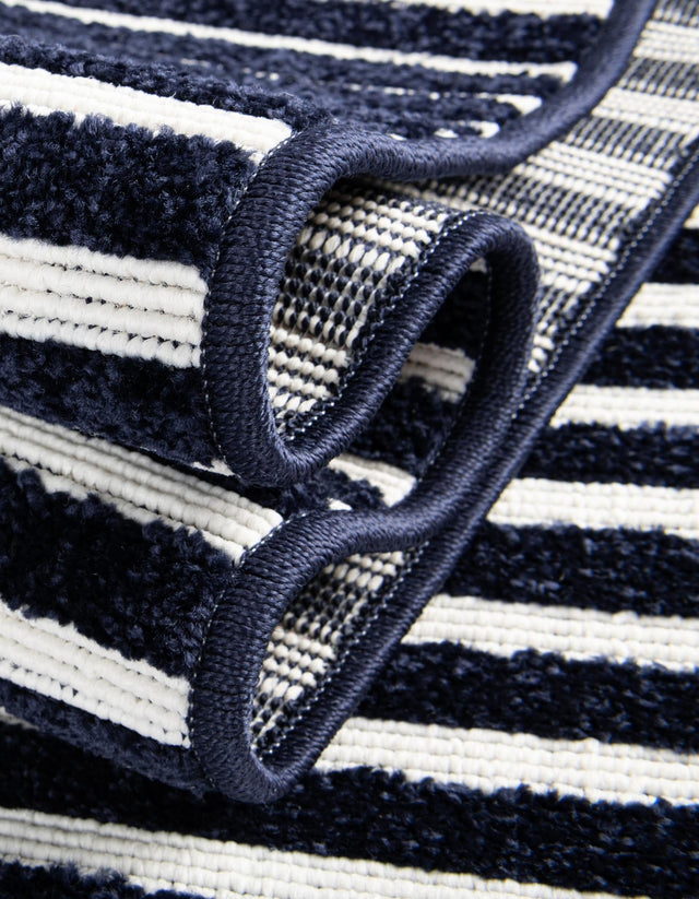 Navy Blue 3' 1 x 3' 1 Sabrina Soto Outdoor Round Area Rug Weather Resistant for Patio, Deck, Terrace, Balcony, Porch Durable Carpet for Exterior Home Design for Sale at Rug Engine