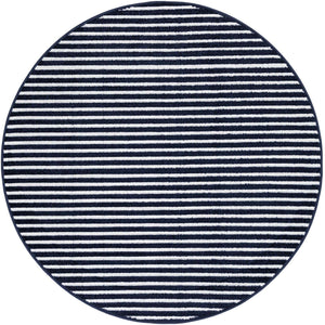 Navy Blue 5' 1 x 5' 1 Sabrina Soto Outdoor Round Area Rug Weather Resistant for Patio, Deck, Terrace, Balcony, Porch Durable Carpet for Exterior Home Design for Sale at Rug Engine