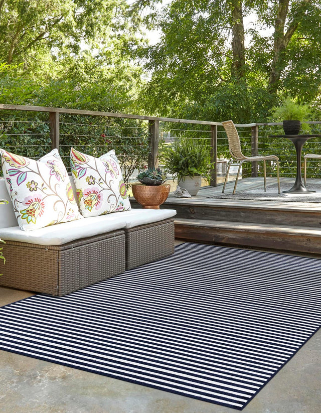 Navy Blue 7' 10 x 10' Sabrina Soto Outdoor Rectangle Area Rug Weather Resistant for Patio, Deck, Terrace, Balcony, Porch Durable Carpet for Exterior Home Design for Sale at Rug Engine