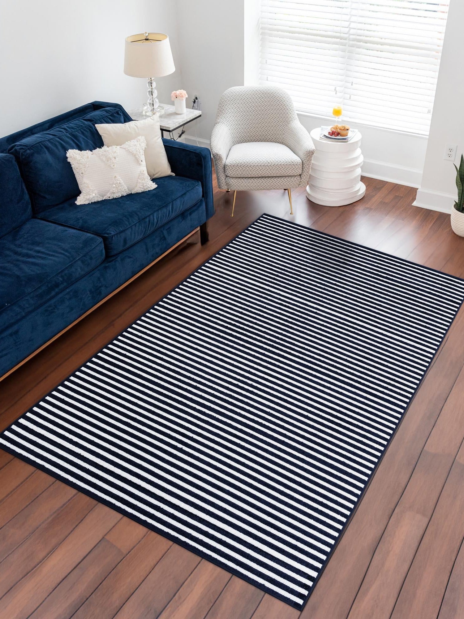 Navy Blue 7' 10 x 10' Sabrina Soto Outdoor Rectangle Area Rug Weather Resistant for Patio, Deck, Terrace, Balcony, Porch Durable Carpet for Exterior Home Design for Sale at Rug Engine