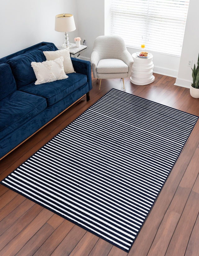 Navy Blue 6' 1 x 9' Sabrina Soto Outdoor Rectangle Area Rug Weather Resistant for Patio, Deck, Terrace, Balcony, Porch Durable Carpet for Exterior Home Design for Sale at Rug Engine