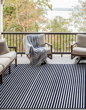 Navy Blue 6' 1 x 9' Sabrina Soto Outdoor Rectangle Area Rug Weather Resistant for Patio, Deck, Terrace, Balcony, Porch Durable Carpet for Exterior Home Design for Sale at Rug Engine