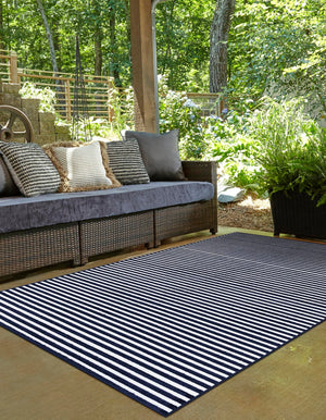 Navy Blue 9' x 12' Sabrina Soto Outdoor Rectangle Area Rug Weather Resistant for Patio, Deck, Terrace, Balcony, Porch Durable Carpet for Exterior Home Design for Sale at Rug Engine