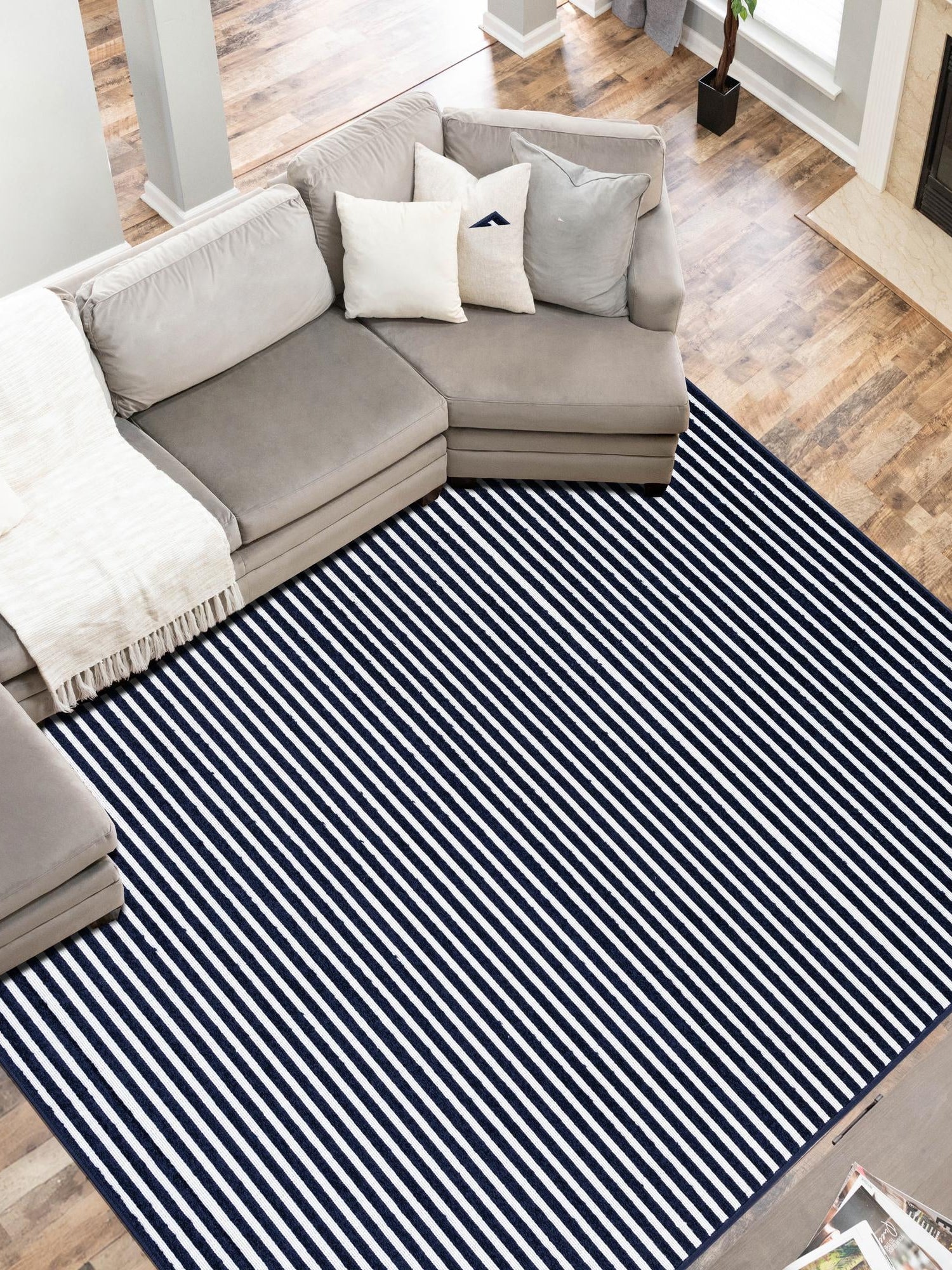 Navy Blue 7' 10 x 10' Sabrina Soto Outdoor Rectangle Area Rug Weather Resistant for Patio, Deck, Terrace, Balcony, Porch Durable Carpet for Exterior Home Design for Sale at Rug Engine