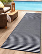 Navy Blue 2' 7 x 10' Sabrina Soto Outdoor Runner Area Rug Weather Resistant for Patio, Deck, Terrace, Balcony, Porch Durable Carpet for Exterior Home Design for Sale at Rug Engine