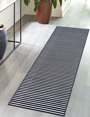 Navy Blue 2' 7 x 12' Sabrina Soto Outdoor Runner Area Rug Weather Resistant for Patio, Deck, Terrace, Balcony, Porch Durable Carpet for Exterior Home Design for Sale at Rug Engine