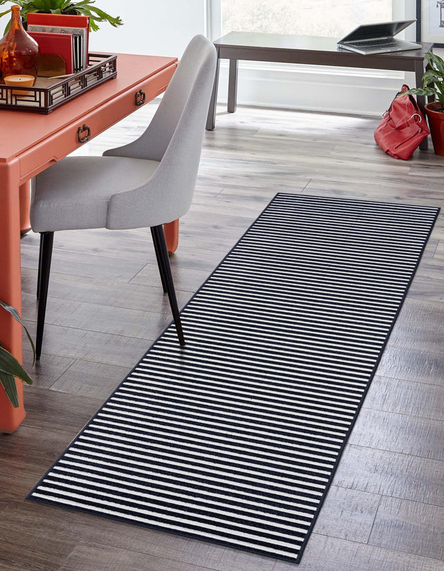 Navy Blue 2' 7 x 12' Sabrina Soto Outdoor Runner Area Rug Weather Resistant for Patio, Deck, Terrace, Balcony, Porch Durable Carpet for Exterior Home Design for Sale at Rug Engine