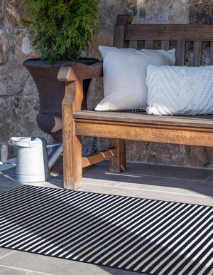 Navy Blue 2' x 6' 1 Sabrina Soto Outdoor Runner Area Rug Weather Resistant for Patio, Deck, Terrace, Balcony, Porch Durable Carpet for Exterior Home Design for Sale at Rug Engine